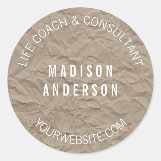 テクスチャ紙 | ミニマルモダンシンプルデザイン ラウンドシール (正面)