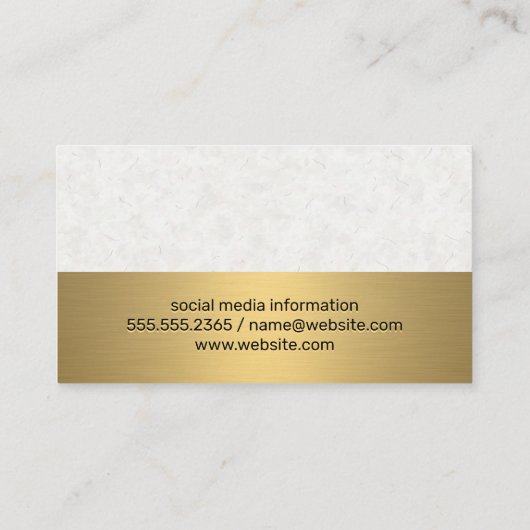 テクスチャ紙 |メタリック金ゴールド |ハウスアイコン 名刺 (裏面)