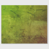 テクスチャ素朴ヴィンテージの緑の茶のパグランジターン ラッピングペーパー (フラット)