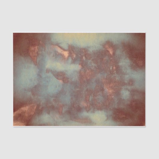 テクスチャ素朴ヴィンテージティール(緑がかった色)ブラウンカントリー抽象芸術 薄葉紙 (正面)