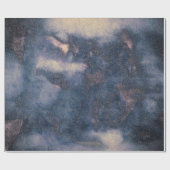 テクスチャ素朴ヴィンテージブルーグレー抽象芸術パターン ラッピングペーパー (フラット)