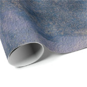 テクスチャ素朴ヴィンテージブルーグレー抽象芸術パターン ラッピングペーパー (ロールコーナー)
