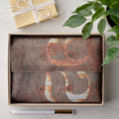 テクスチャ素朴ヴィンテージ茶色の白い列車番号 薄葉紙 (ギフト)