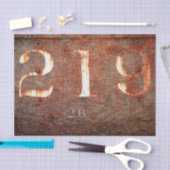 テクスチャ素朴ヴィンテージ茶色の白い列車番号 薄葉紙 (クラフト)