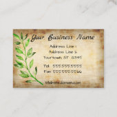 テクスチャ素朴(葉とフラワー) 名刺 (裏面)