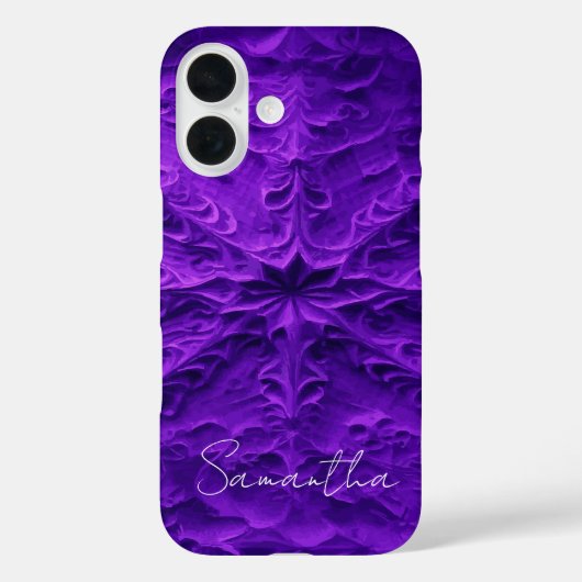 テクスチャ紫パーソナライズされた名 Case-Mate iPhoneケース (裏面)