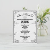 テクスチャ結婚アールデコのeカード招待状 招待状 (スタンド正面)