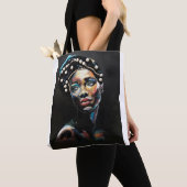 テクスチャ美しい:抽象芸術ビーズポートレート トートバッグ (クローズアップ)