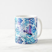 テクスチャ背景を持つジオメトリリピートパターン コーヒーマグカップ (正面右)