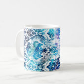 テクスチャ背景を持つジオメトリリピートパターン コーヒーマグカップ (正面左)