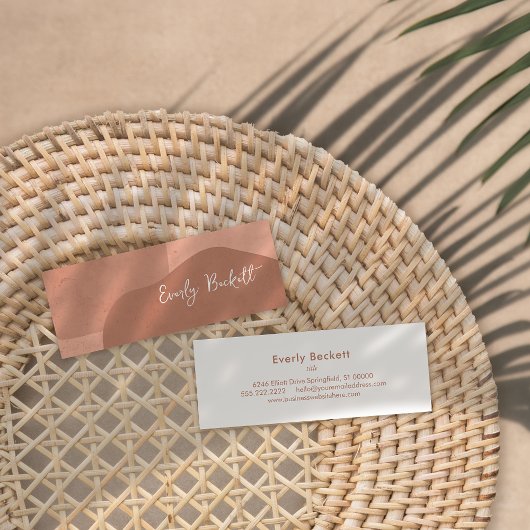 テクスチャ自然抽象芸術モダンテラコッタ スキニー名刺