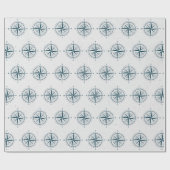 テクスチャ航海のグレーのコンパス ラッピングペーパー (フラット)