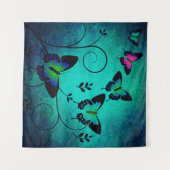テクスチャ蝶の背景 タペストリー (正面(横))