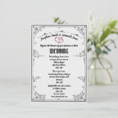 テクスチャ赤いハート結婚の片面カード招待状 招待状 (スタンド正面)