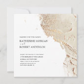 テクスチャ金ゴールドモダン結婚式招待状 招待状 (正面)