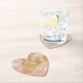 *~*テクスチャ金ゴールド動揺してグリッターゴールデンピンク ペーパーコースター (インサイチュ)