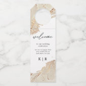 テクスチャ金ゴールド結婚のボトルハンガーラベル ボトルネックタグ (正面)