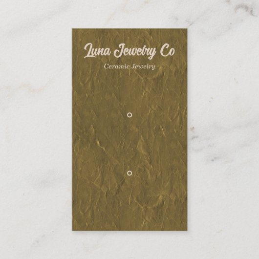 テクスチャ金ゴールド2ピンジュエリー名刺 名刺 (正面)