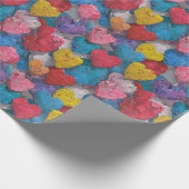 テクスチャ鮮やかハートギフトラップはっきりした- Love ラッピングペーパー (角)