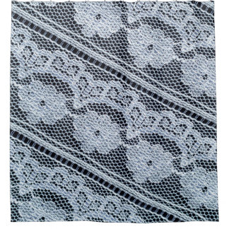 テクスチャ、背景、パターン。白いレースの生地。T シャワーカーテン