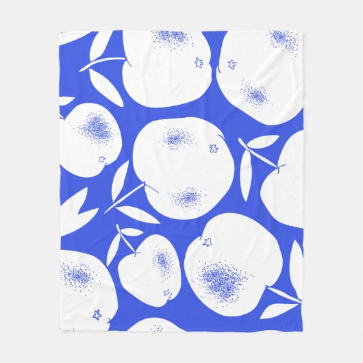 テクスチャAppleシルエット:手書きパターン フリースブランケット (正面)
