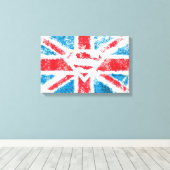 テクスチャSシールドオーバーフラグ キャンバスプリント (インサイチュ (ウッドフロア))