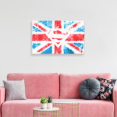 テクスチャSシールドオーバーフラグ キャンバスプリント (インサイチュ (リビング))