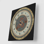 テクスチ数々のャギヤード スクエア壁時計 (傾斜)