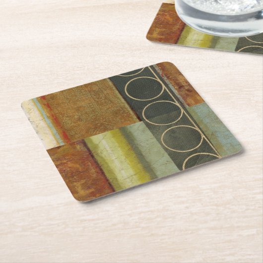 テクスチ数々のュされた抽象芸術の絵画by Vision Studio スクエアペーパーコースター (アングル)