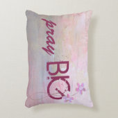 テクスチ祈ューのピンクの大きな引用文 アクセントクッション (正面(垂直))