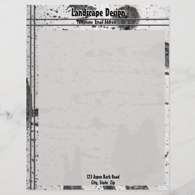 テクスチ素朴ャホワイト《植物》アスペンツリー樹皮写真 レターヘッド (正面)