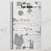 テクスチ素朴ャ白うずく《植物》アスペン樹皮の写真 便箋 (正面)