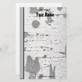 テクスチ素朴ャ白うずく《植物》アスペン樹皮の写真 便箋 (正面/裏面)