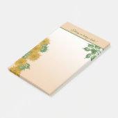 テクスチ素朴ャ黄金の花と葉アートワーク ポストイット (アングル)