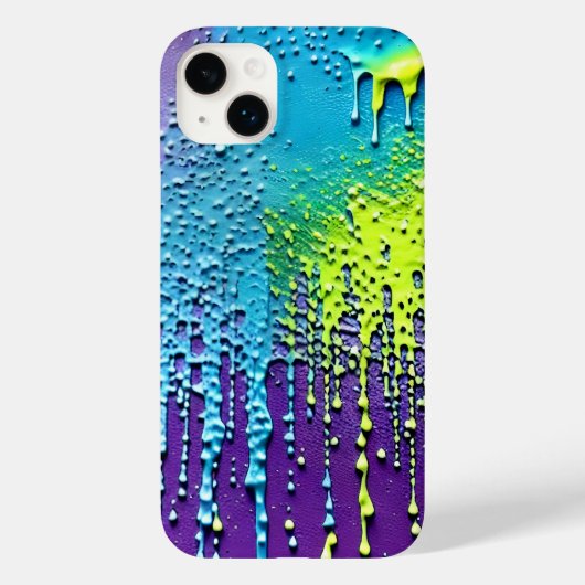 テクスチ絵を描ュネオンパープルグリーンブルー紙吹雪 Case-Mate iPhoneケース (裏面)
