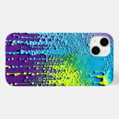 テクスチ絵を描ュネオンパープルグリーンブルー紙吹雪 Case-Mate iPhoneケース (裏面 (横))