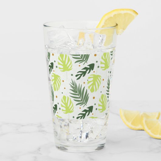 テクスチ葉ャにトロピカル水玉模様とトロピカル粒子。 タンブラーグラス (アイス裏面)