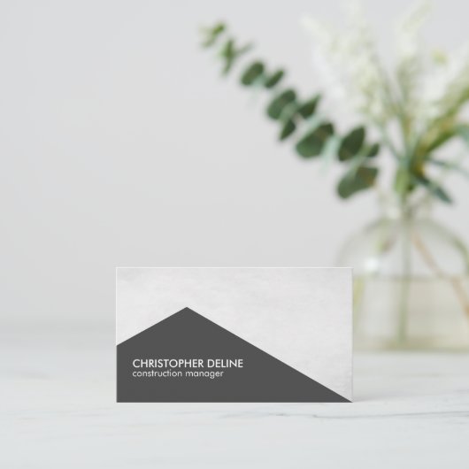 テクスミニマルチャエレガントライトグレー建築 名刺 (スタンド正面)