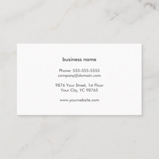 テクスミニマルチャエレガントライトグレー建築 名刺 (裏面)