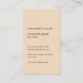 テクスモダンエレガントチャした肌のシザー美容師 名刺 (裏面)