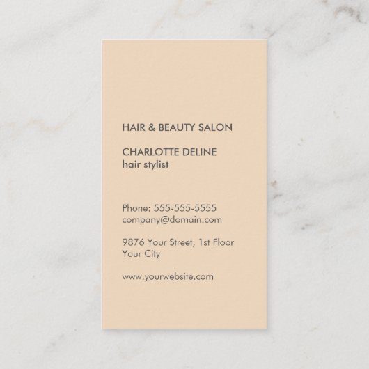 テクスモダンエレガントチャした肌のシザー美容師 名刺 (裏面)