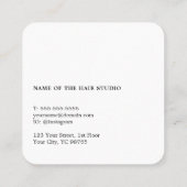 テクスモダンエレガントチャ青はっきりした美容師 スクエア名刺 (裏面)