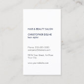 テクスモダンカッコいいチャ付きブルーシザー美容師 名刺 (裏面)