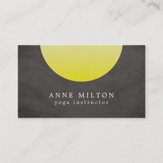 テクスモダンクエレガントブラックイエローヨガ 名刺 (正面)