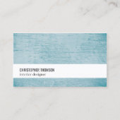 テクスモダンチャカッコいいブルーホワイトインテリアデザイナ 名刺 (正面)