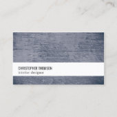 テクスモダンチャカッコいいブルーホワイトインテリアデザイナ 名刺 (正面)