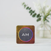 テクスモダンチャード色の方法を使用したモノグラム スクエア名刺 (スタンド正面)