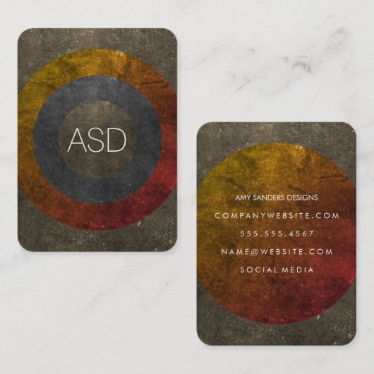 テクスモダンチャード色の方法を使用したモノグラム 名刺 (正面/裏面)