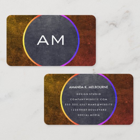 テクスモダンチャード色の方法を使用したモノグラム 名刺 (正面/裏面)