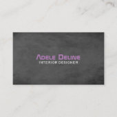 テクスモダンチャ濃灰色パープルインテリアデザイナー 名刺 (正面)